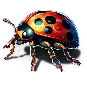 Stylized Ladybug Art PNG Wef