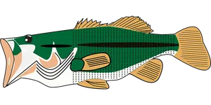 Stylized Largemouth Bass Illustration