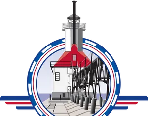Stylized Lighthouse Graphic PNG image