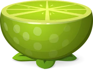 Stylized Lime Bowl Graphic PNG image