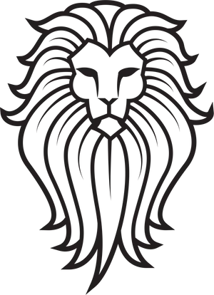 Stylized Lion Tattoo Design PNG image