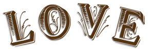 Stylized Love Word Art PNG image