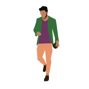 Stylized Man Walking Illustration PNG image