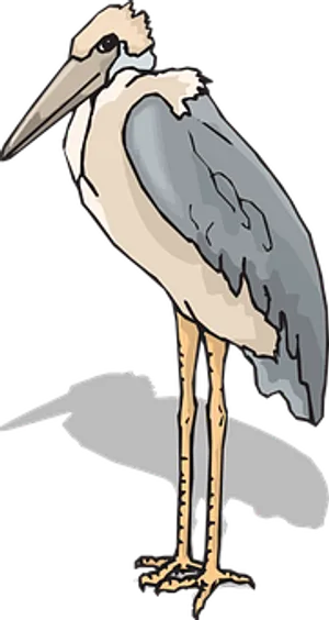 Stylized Marabou Stork Illustration