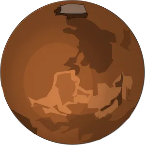 Stylized Mars Planet Graphic PNG image