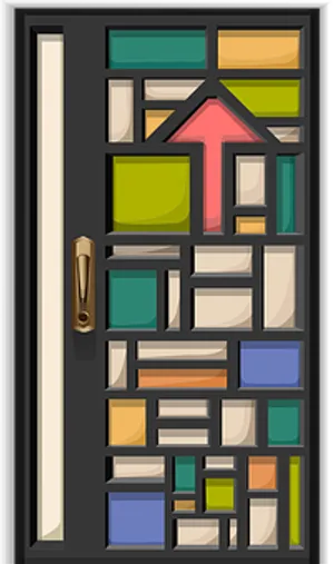 Stylized Modern Door Design PNG image