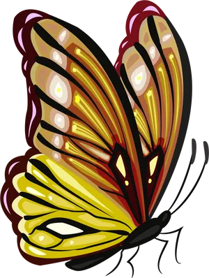 Stylized Monarch Butterfly Wing Art PNG image