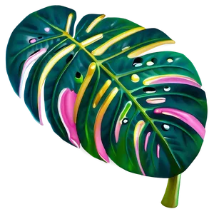 Stylized Monstera Leaf Png 05232024 PNG image