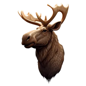 Stylized Moose Head Portrait PNG Mar