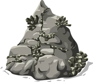 Stylized Mountain Rock Formation PNG image