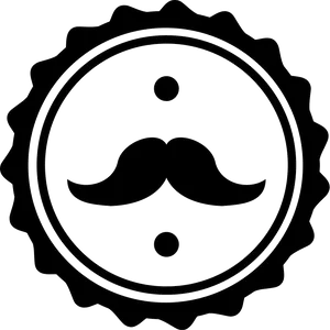 Stylized Mustache Seal Graphic