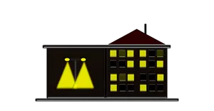 Stylized Nighttime Building Illustration