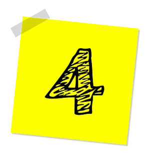 Stylized Number4on Yellow Background PNG image