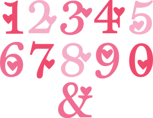 Stylized Numbersand Ampersand PNG image