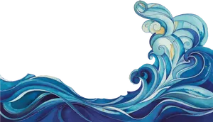 Stylized Ocean Wave Artwork PNG image