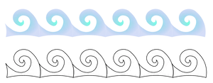 Stylized Ocean Waves Graphic PNG image