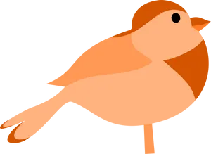 Stylized Orange Bird Illustration PNG image