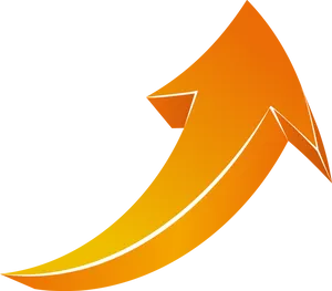 Stylized Orange Curved Arrow PNG image