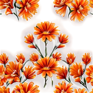 Stylized Orange Floral PNG Dpl32 PNG