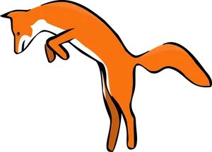 Stylized Orange Fox Art PNG image