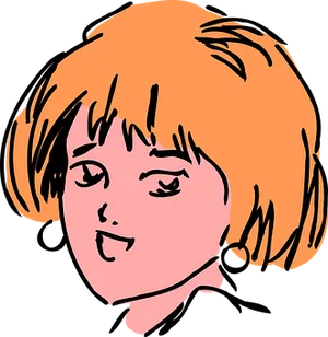Stylized Orange Hair Female Illustration