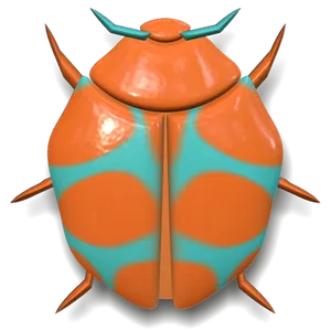Stylized Orange Ladybug Illustration PNG image