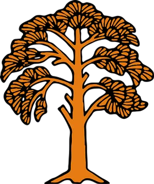 Stylized Orange Tree Graphic