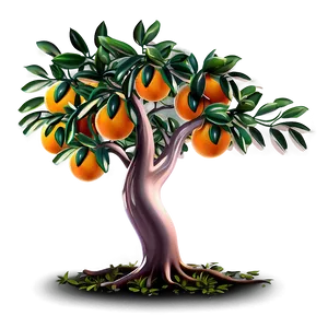 Stylized Orange Tree PNG 06132024 PNG