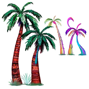 Stylized Palm Trees PNG 2
