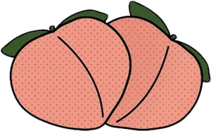 Stylized Peach Illustration PNG image
