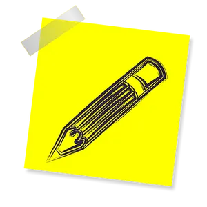 Stylized Pencil Drawingon Yellow Background PNG image