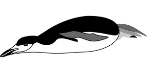 Stylized Penguin Swimming Graphic