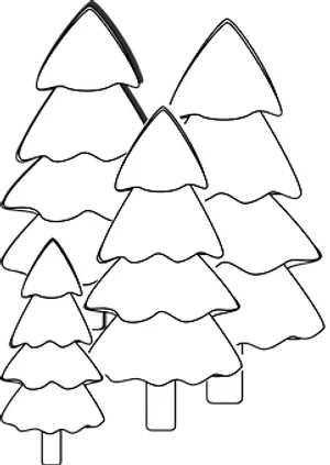 Stylized Pine Trees Outline