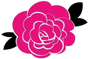 Stylized Pink Camellia Graphic PNG image