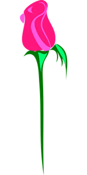 Stylized Pink Rose Graphic