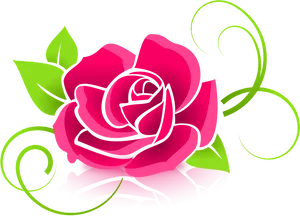 Stylized Pink Rose Vector Art PNG image