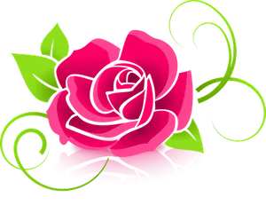 Stylized Pink Rose Vector Art PNG image