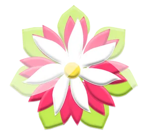 Stylized Pinkand White Flower Illustration