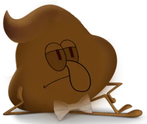 Stylized Poop Emojiwith Bowtie PNG image