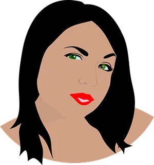 Stylized Portraitof Womanwith Green Eyes