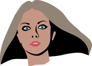 Stylized Portraitof Womanwith Green Eyes