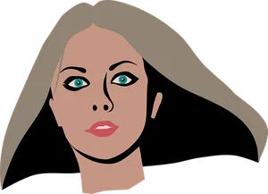Stylized Portraitof Womanwith Green Eyes PNG image