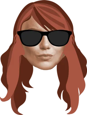 Stylized Portraitof Womanwith Sunglasses PNG image