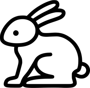 Stylized Rabbit Line Art PNG image