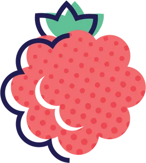 Stylized Raspberry Illustration PNG