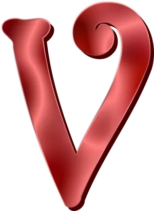 Stylized Red Letter V PNG image