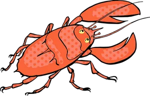 Stylized Red Lobster Illustration PNG image