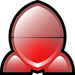 Stylized Red Rocket Icon PNG image