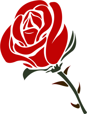 Stylized Red Rose Graphic