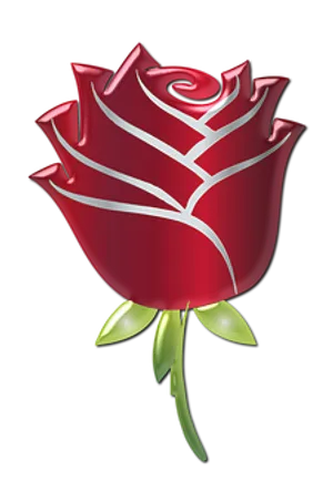 Stylized Red Rose Graphic